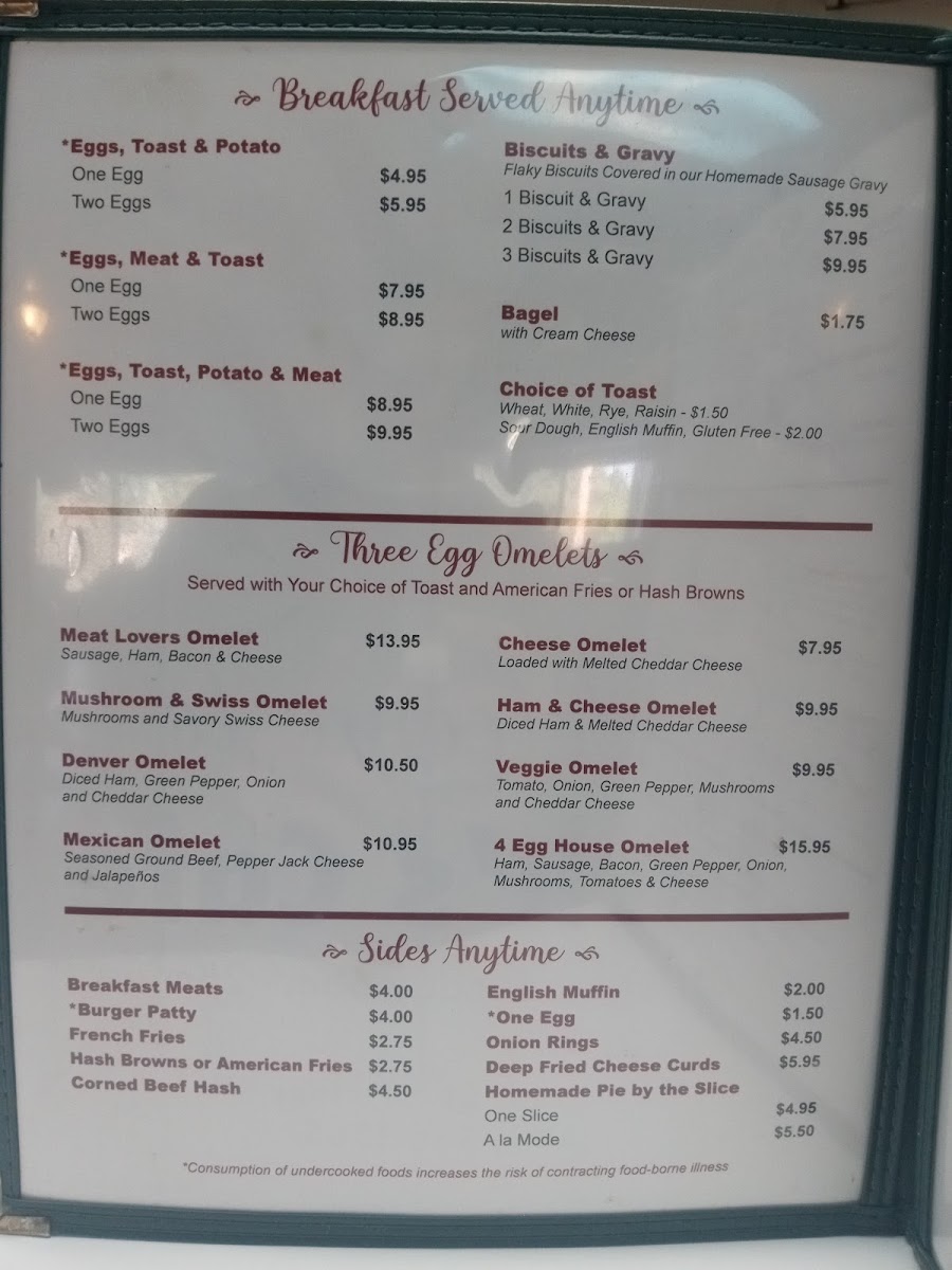 Clark's Speed-Away Cafe menu board