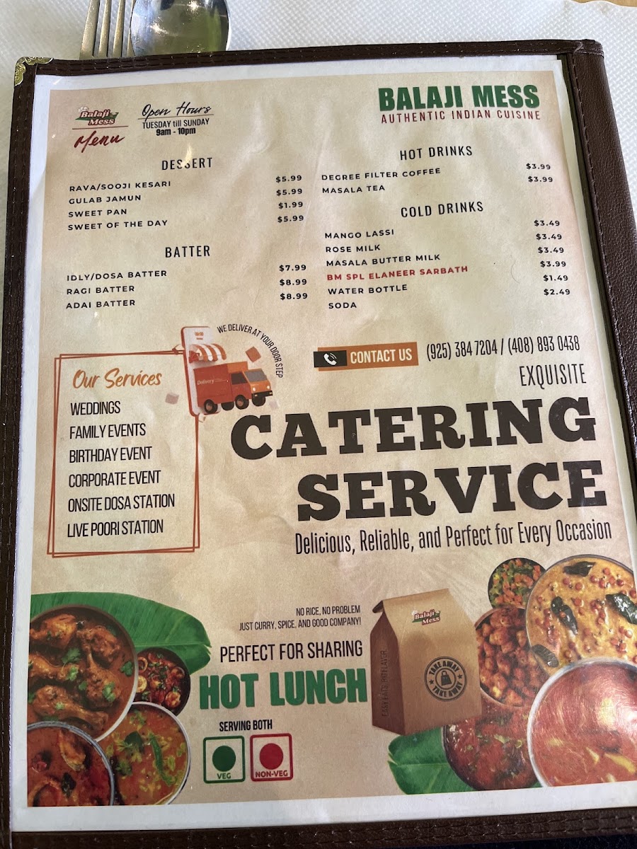 Mirchi Grill menu board