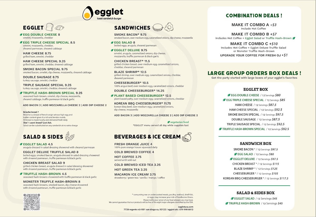 egglet menu board