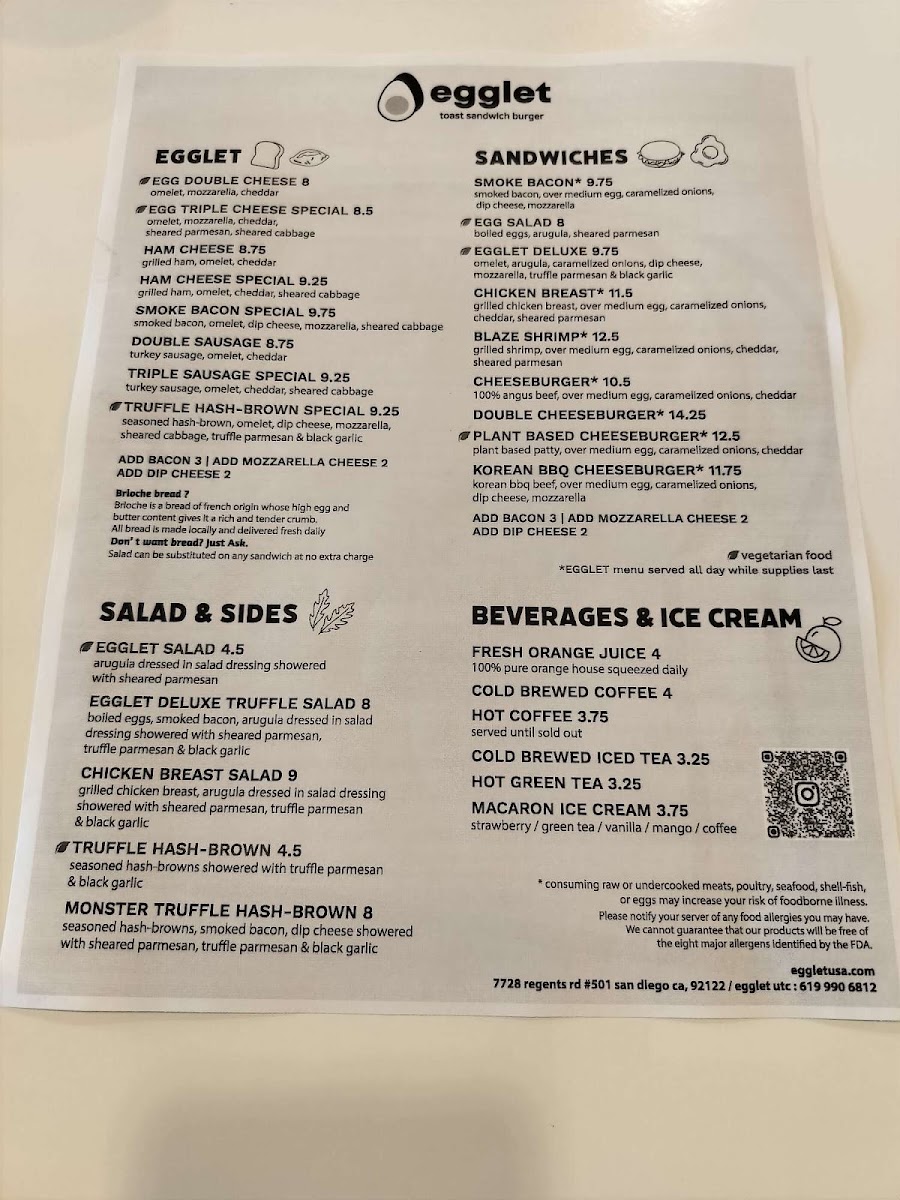 egglet menu board