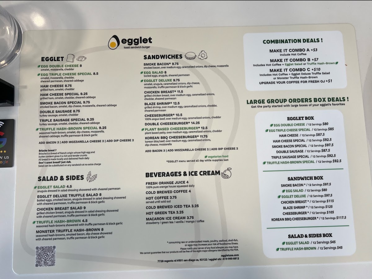 egglet menu board