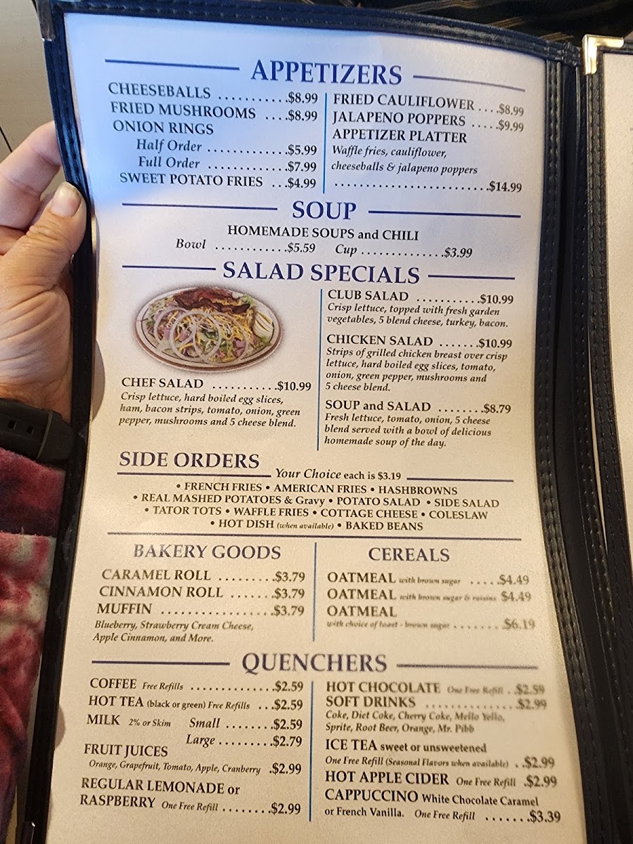 Blue Line Cafe menu board