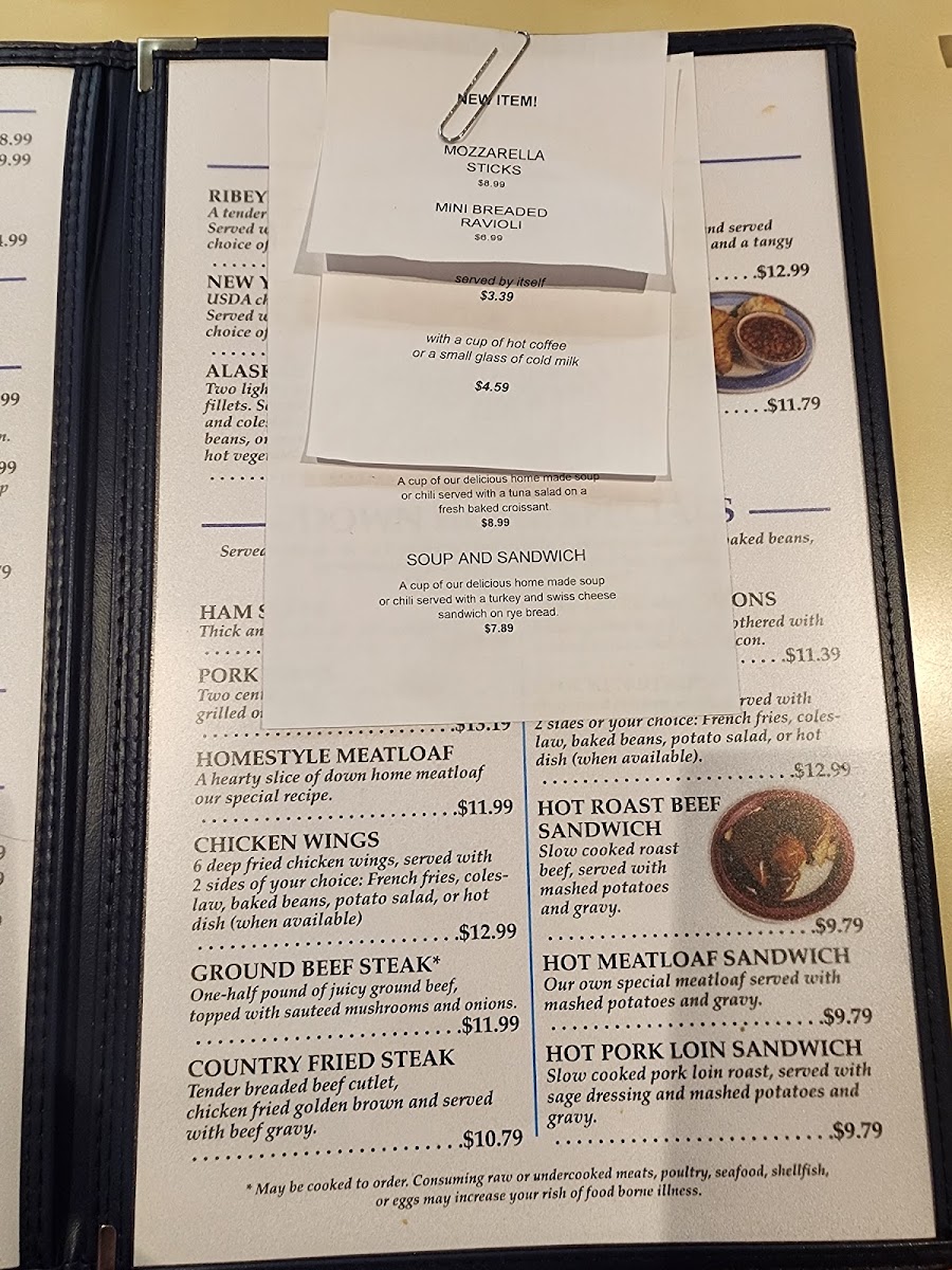 Blue Line Cafe menu board