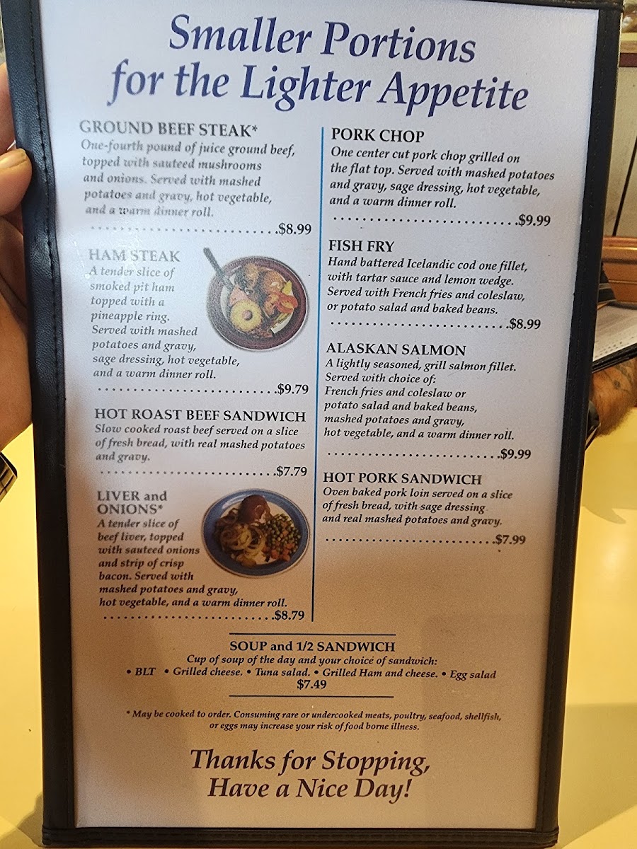 Blue Line Cafe menu board