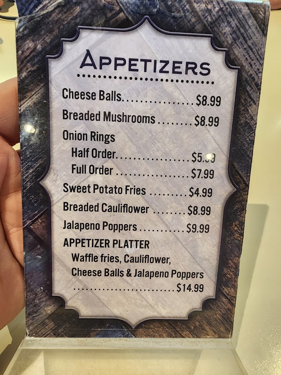 Blue Line Cafe menu board