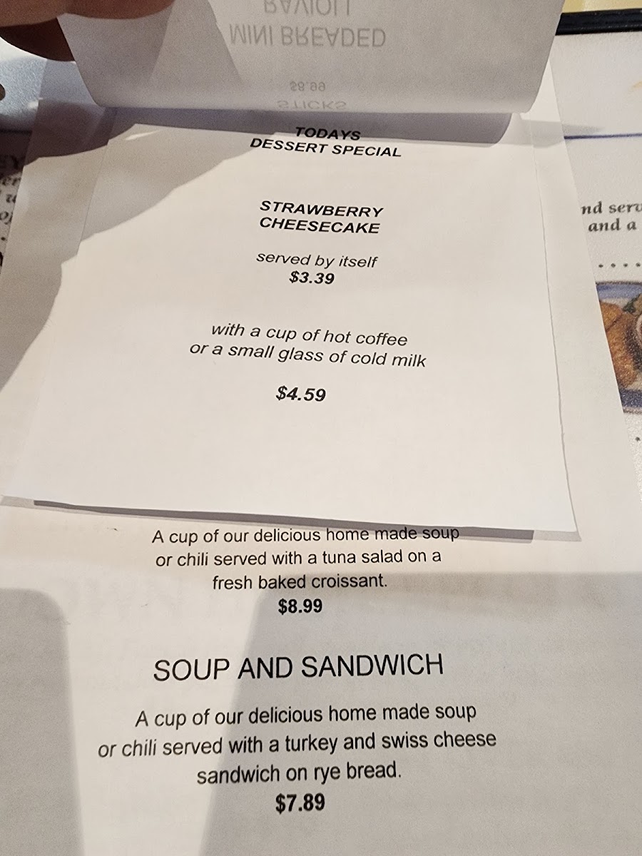Blue Line Cafe menu board