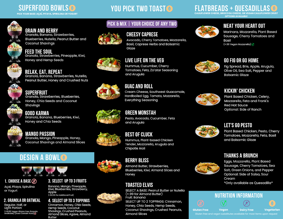 Grain and Berry menu board
