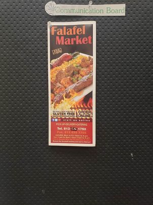 Falafel market menu board