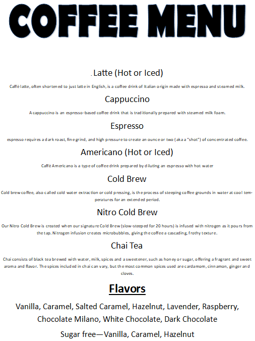 6 East Smokehouse menu board