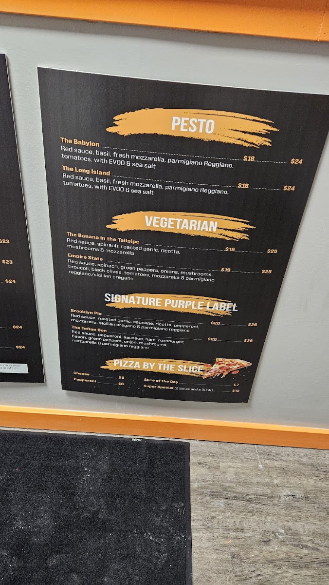 Neko's of New York menu board