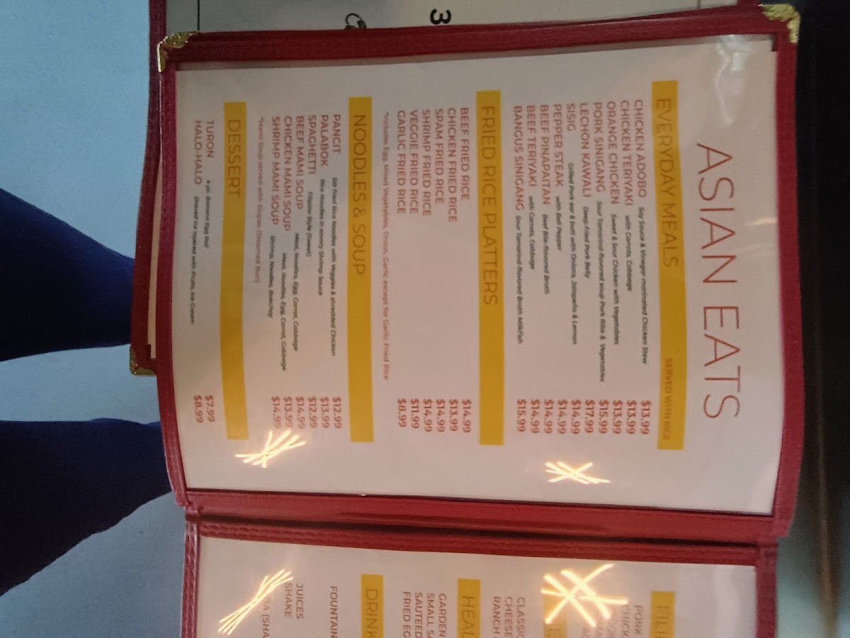Apong's Philly Steak menu board