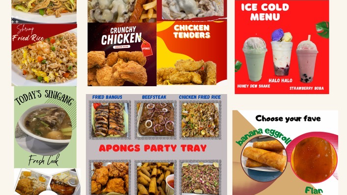 Apong's Philly Steak menu board