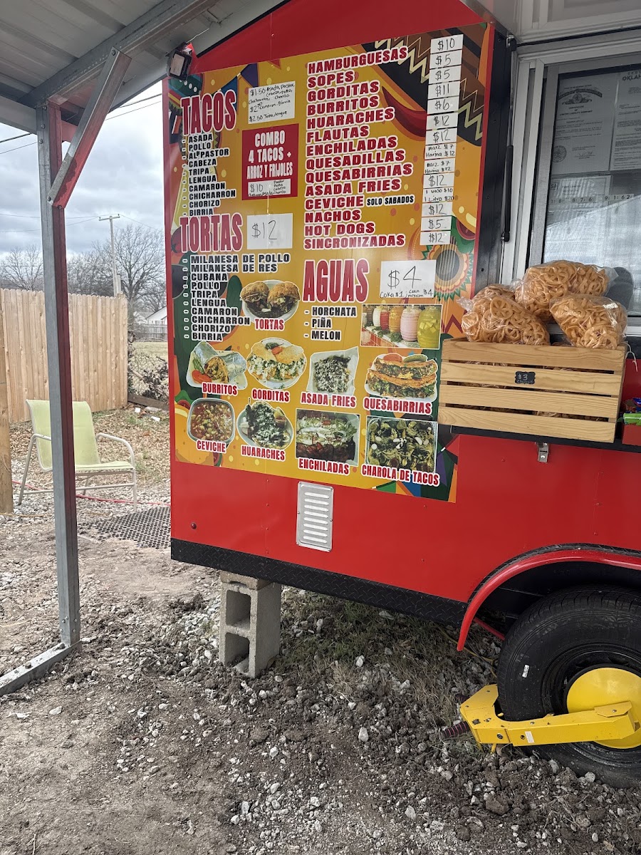 Taqueria Lety menu board