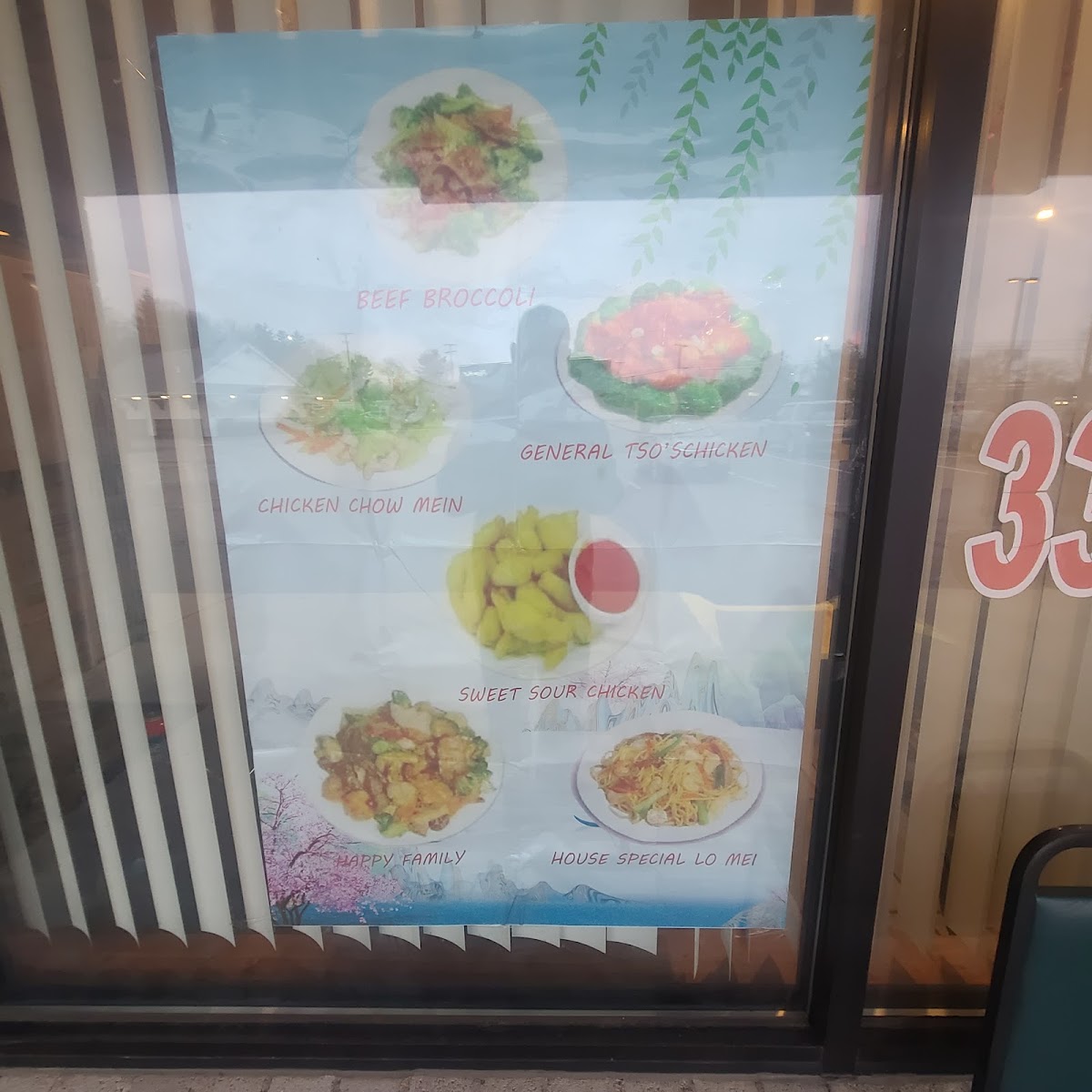 Golden Chopsticks menu board