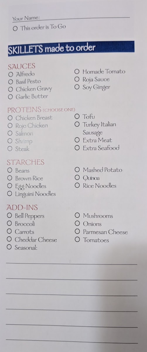 Harvest Market menu board