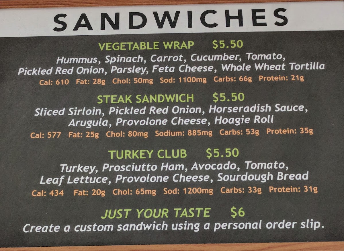 Harvest Market menu board