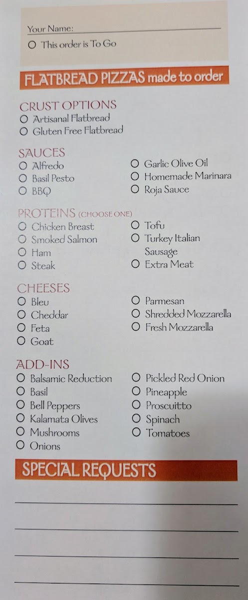 Harvest Market menu board