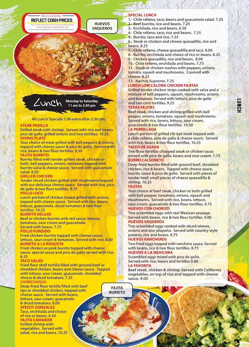 El Conquistador Mexican 3 Inman menu board