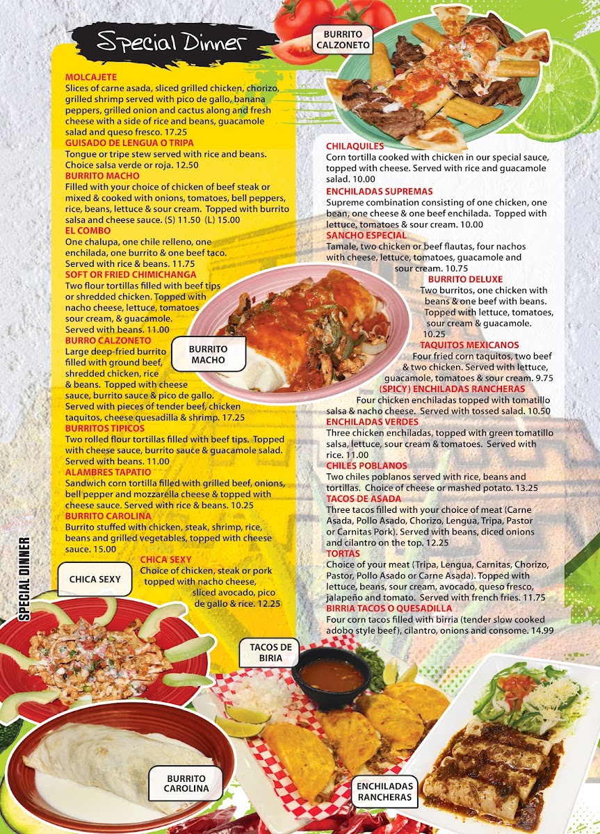 El Conquistador Mexican 3 Inman menu board