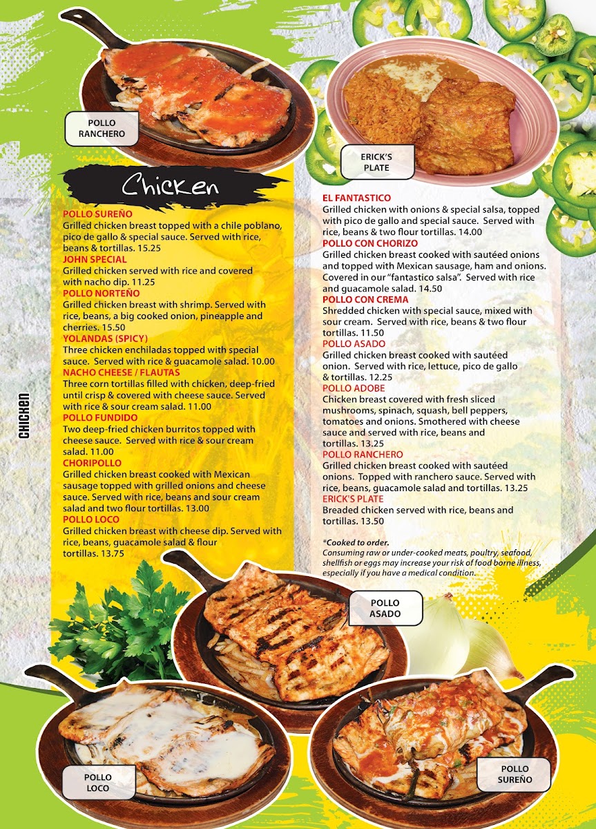 El Conquistador Mexican 3 Inman menu board