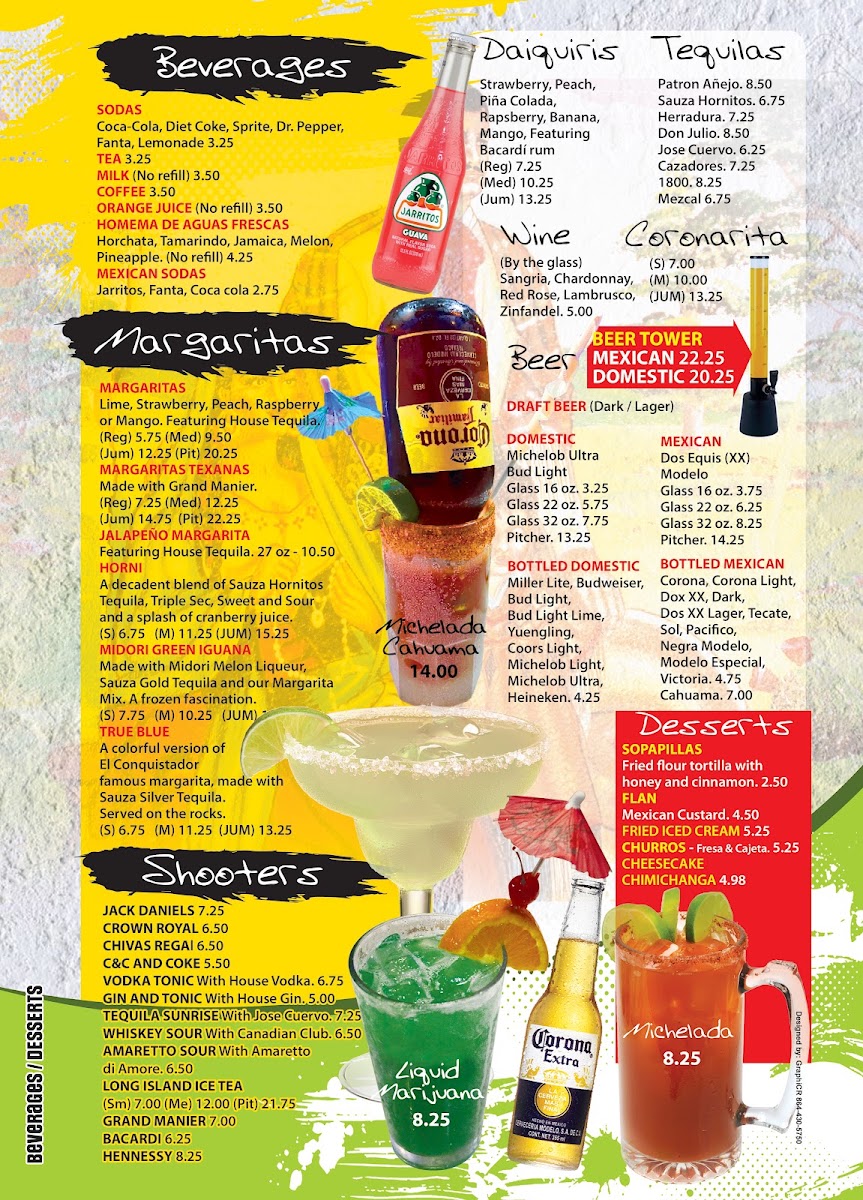 El Conquistador Mexican 3 Inman menu board