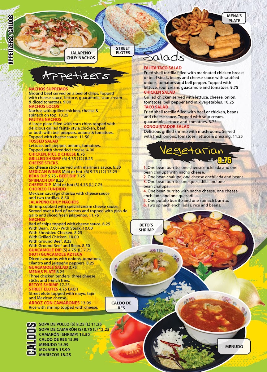 El Conquistador Mexican 3 Inman menu board