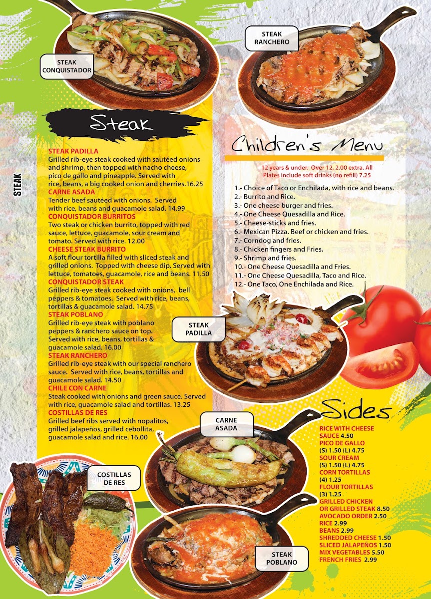 El Conquistador Mexican 3 Inman menu board