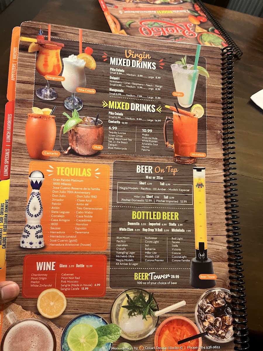Rio 150 Mexican Restaurant - Mill One menu board