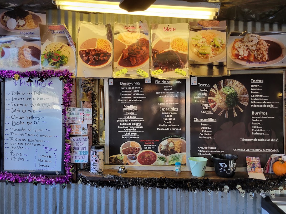 Tacos Al Pastor Dianita menu board