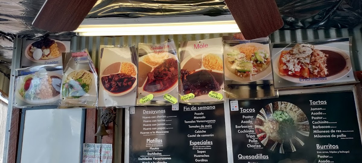 Tacos Al Pastor Dianita menu board