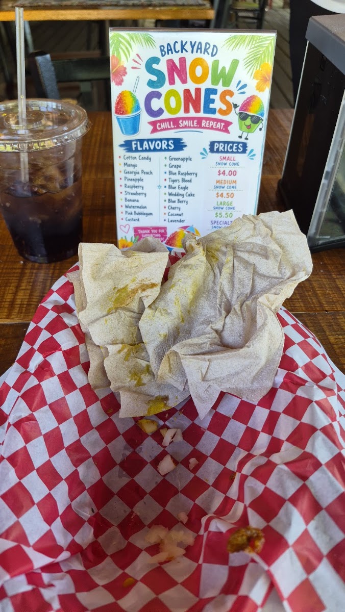 The Backyard menu board