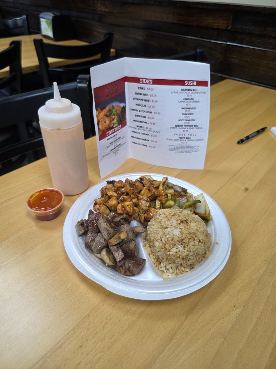 Tokyo Express Grill menu board