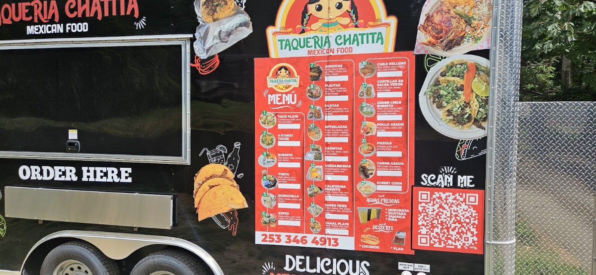 Taqueria Chatita menu board
