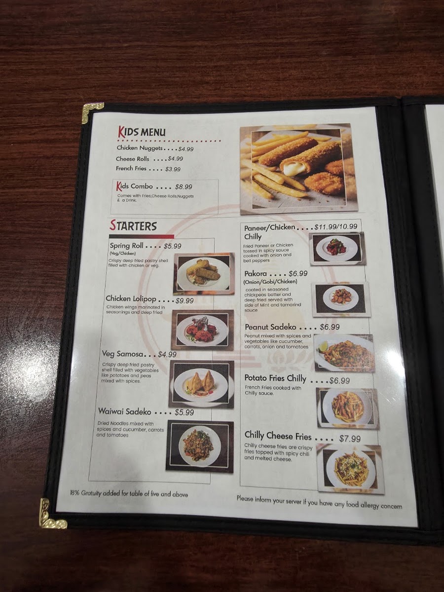 Temple Tandoor & Bar menu board