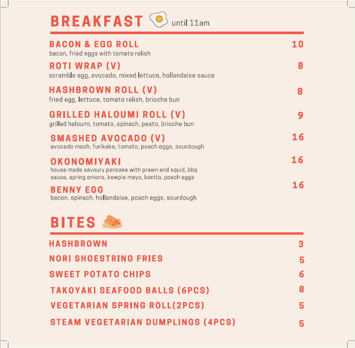 Chu Chu menu board