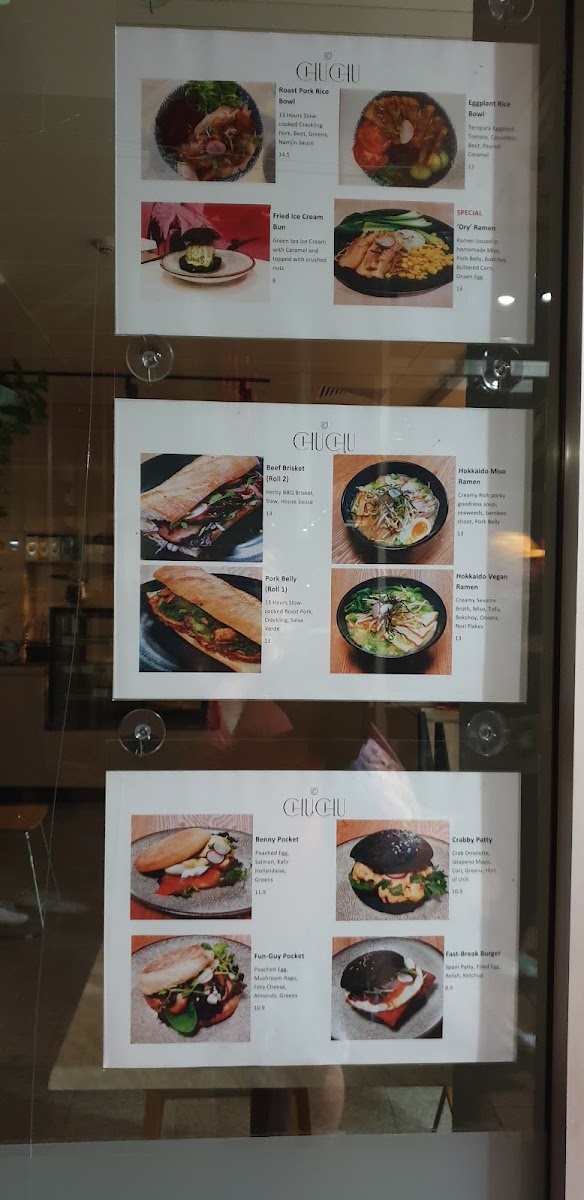 Chu Chu menu board