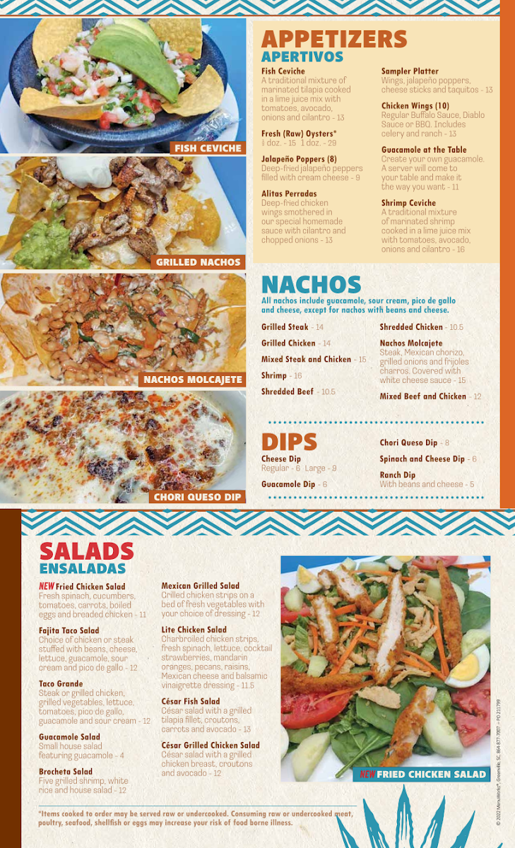 TEQUILAS BAR & GRILL menu board