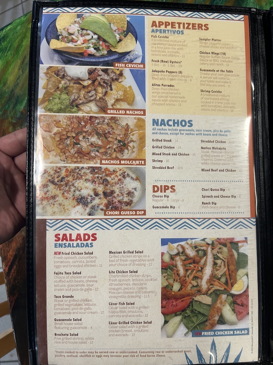 TEQUILAS BAR & GRILL menu board