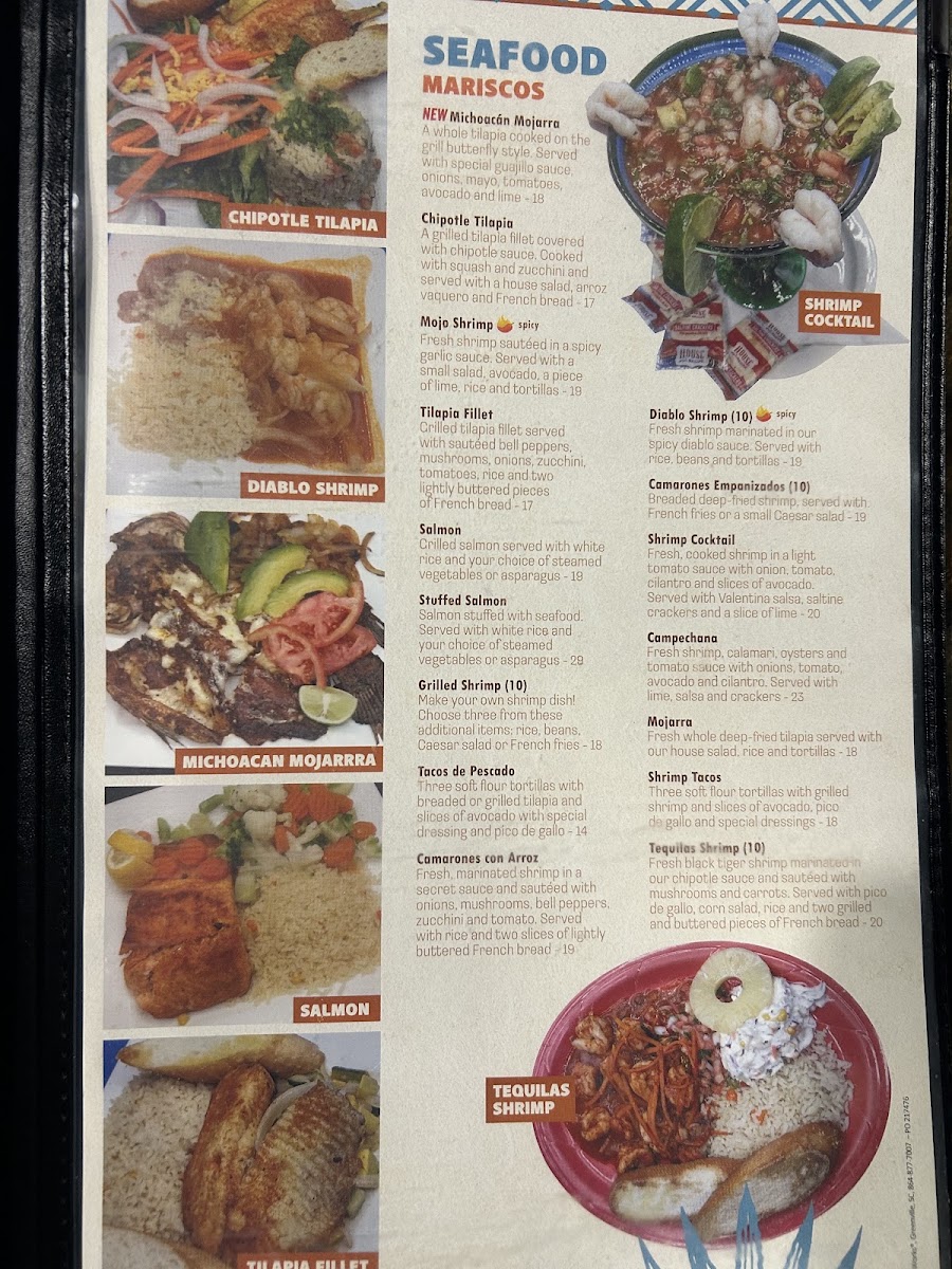 TEQUILAS BAR & GRILL menu board