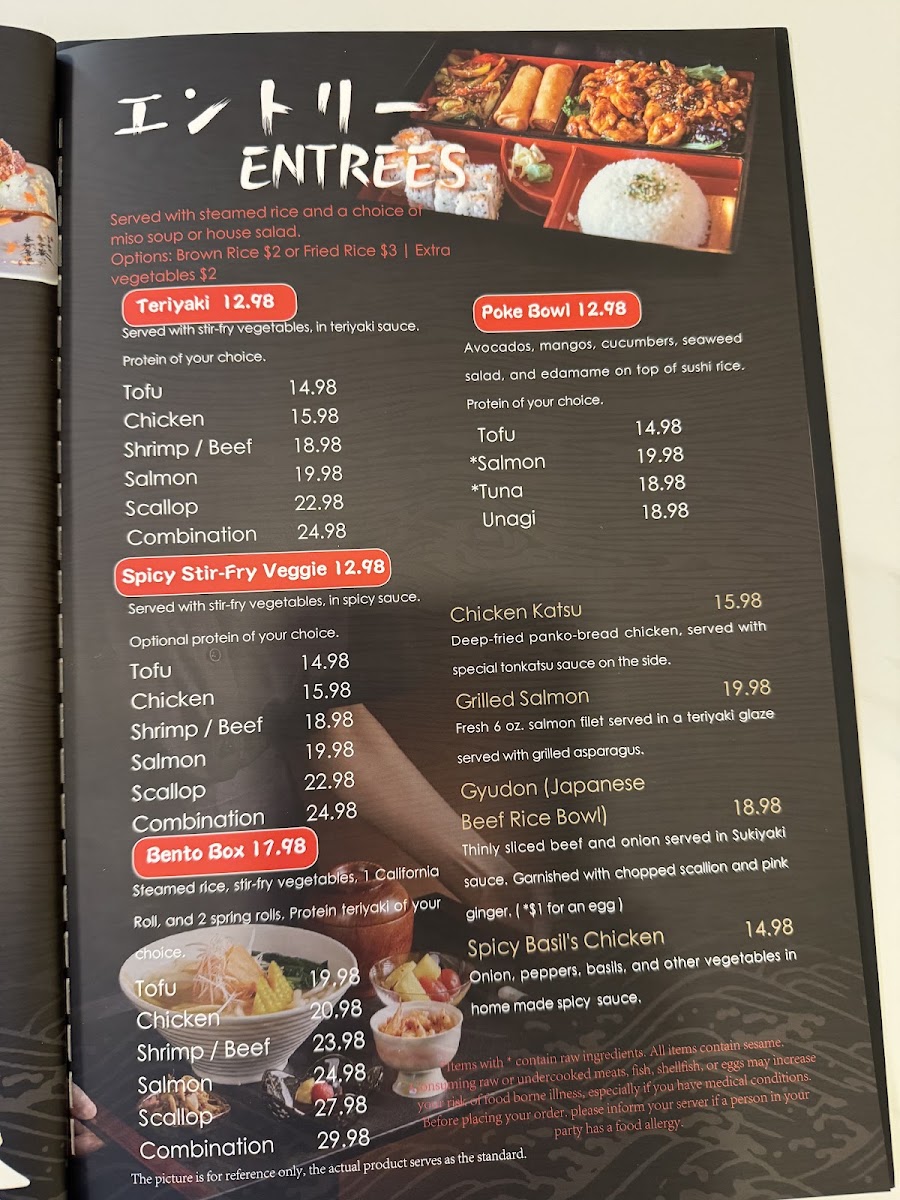 Sushi Boat menu board