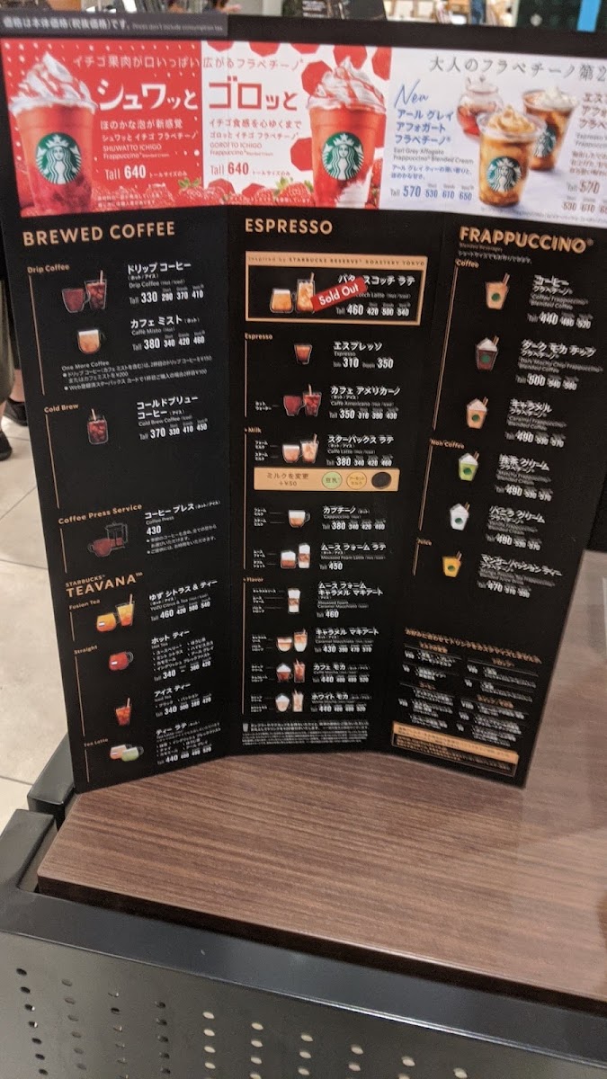 Grissini menu board