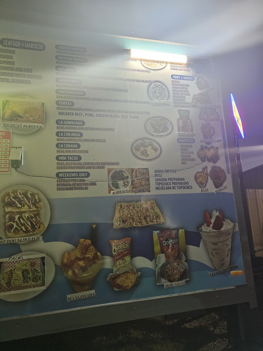 ANTOJITOS SIN MIEDO A PECAR menu board