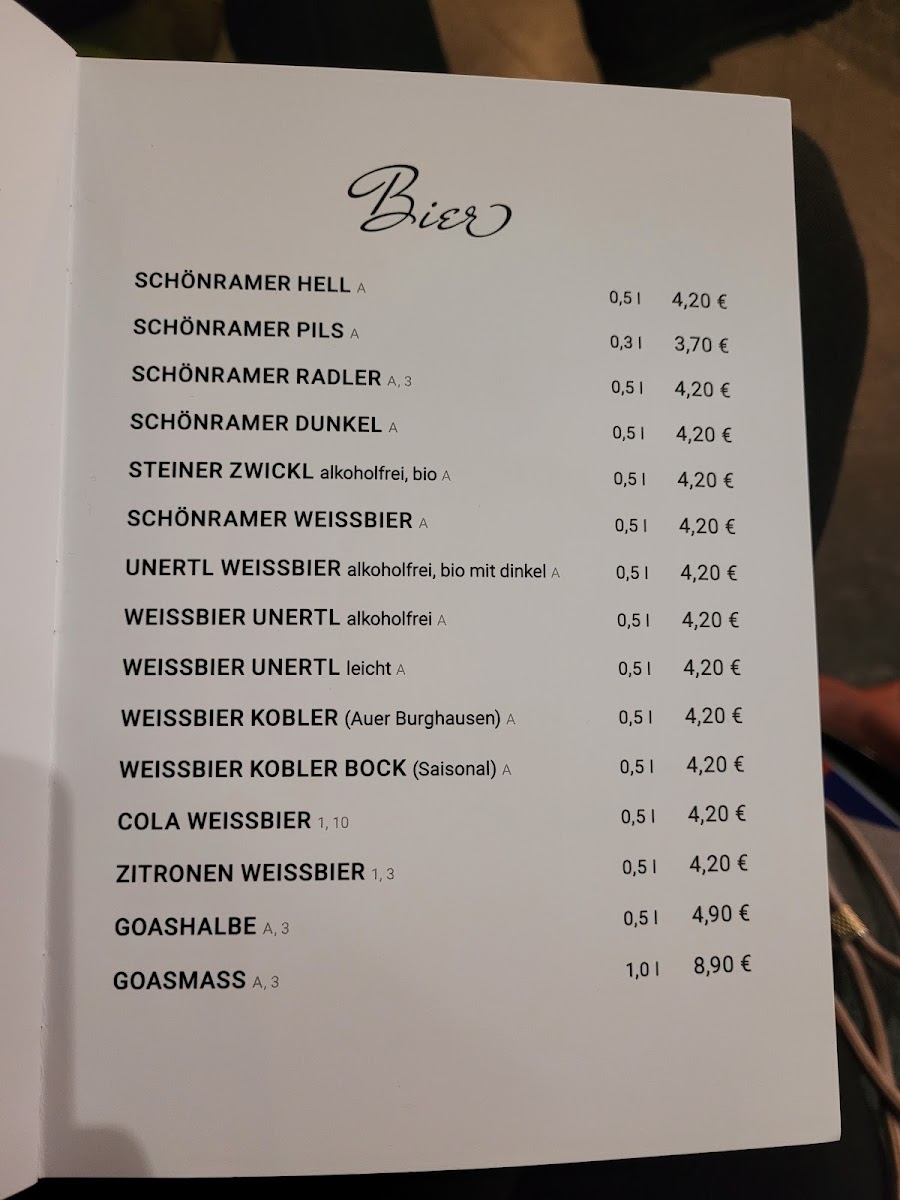 Café Plan B Bürgerhaus Burghausen menu board