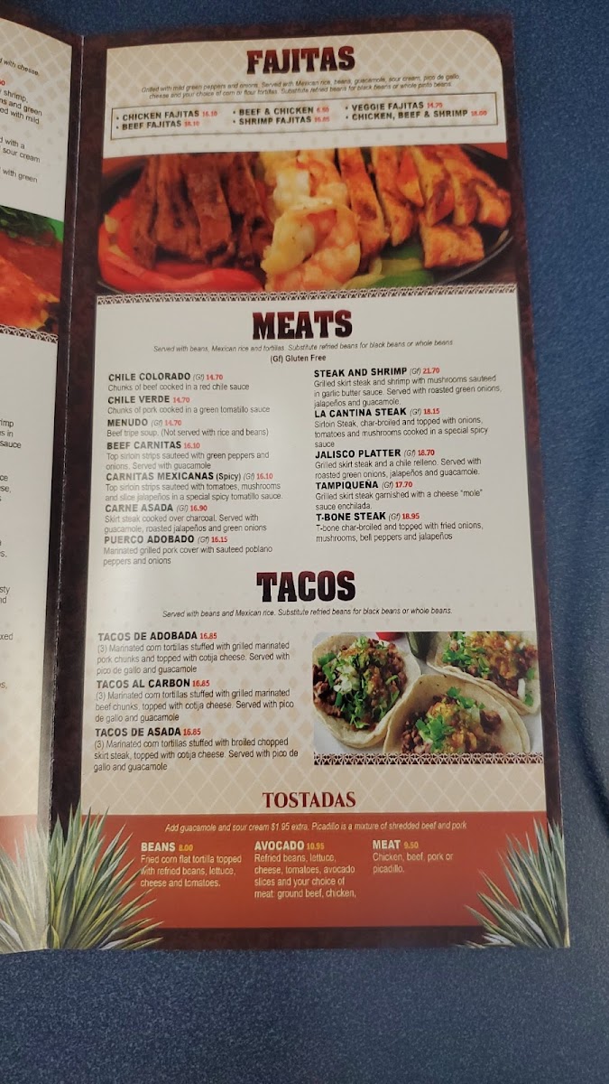 El Mezcal menu board