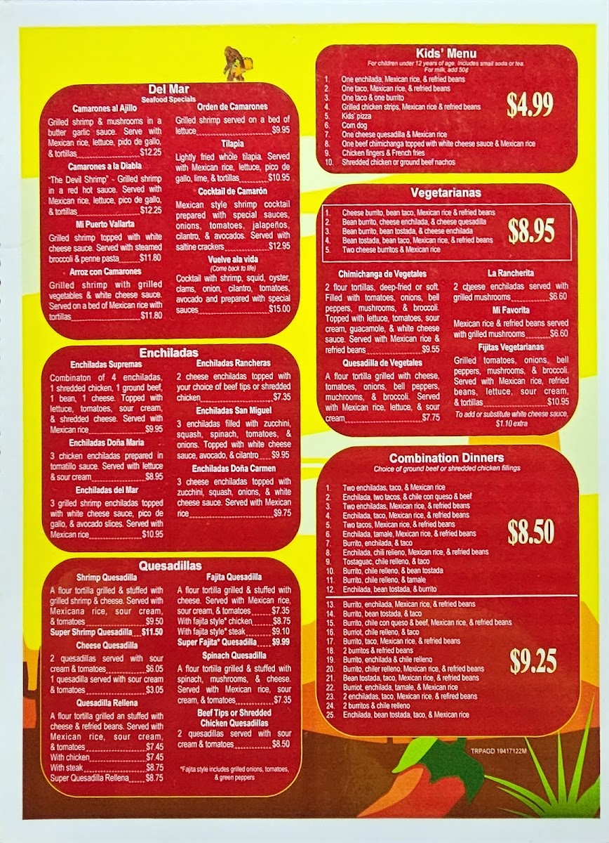 Tacolandia menu board