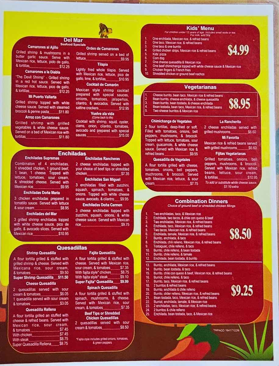 Tacolandia menu board