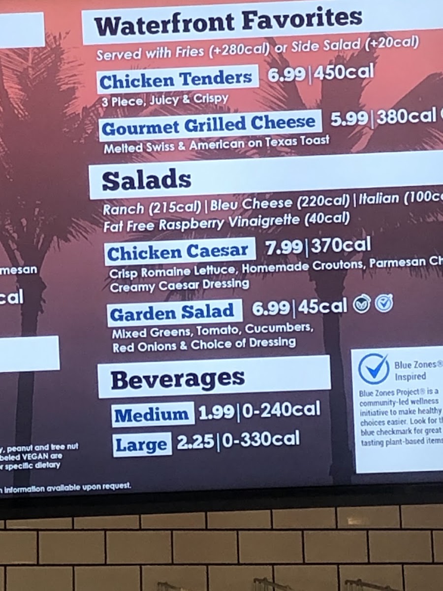 The Boardwalk menu board