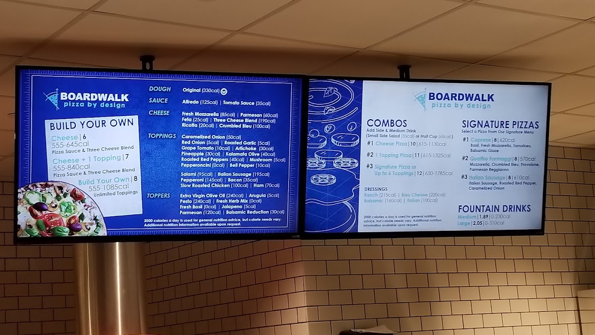 The Boardwalk menu board