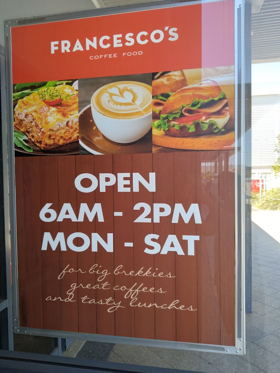 Francesco's Cafe & Bar menu board