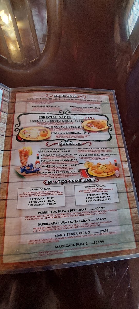 Cocina Mobil 2 Mexican menu board